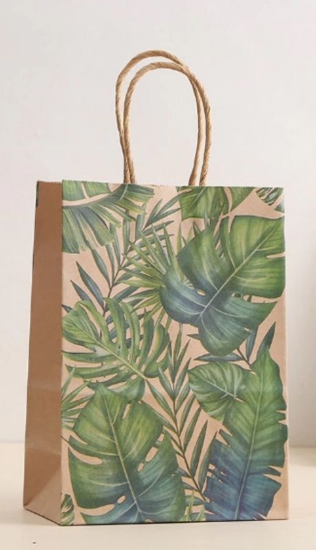 TASJE - PAPIER - GROEN BLAD