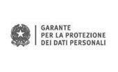 A black and white logo for a company called garanti per la protezione dei dati personali.