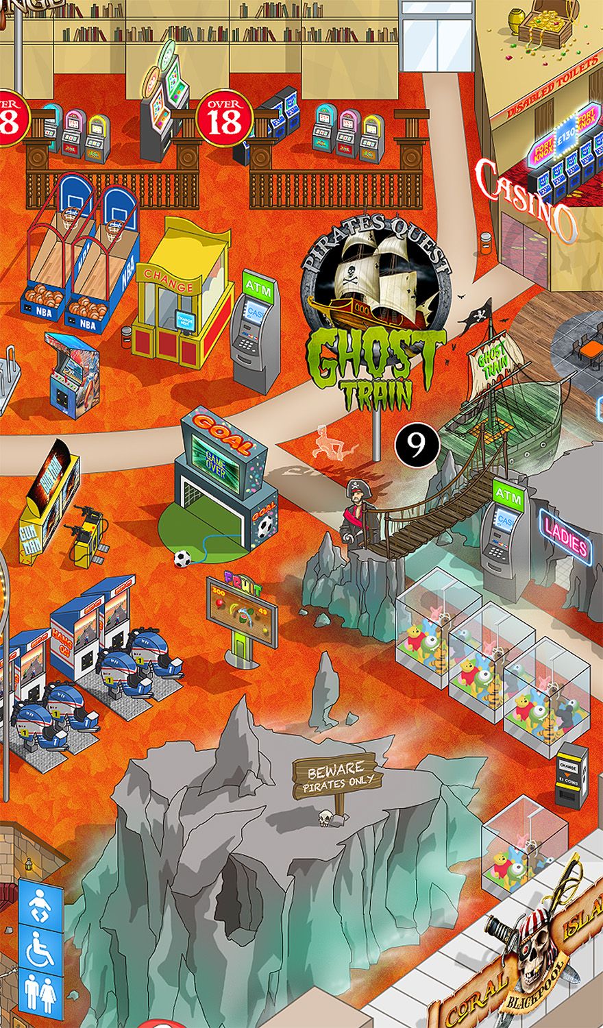 Coral Island Map illustration by Paul Gates