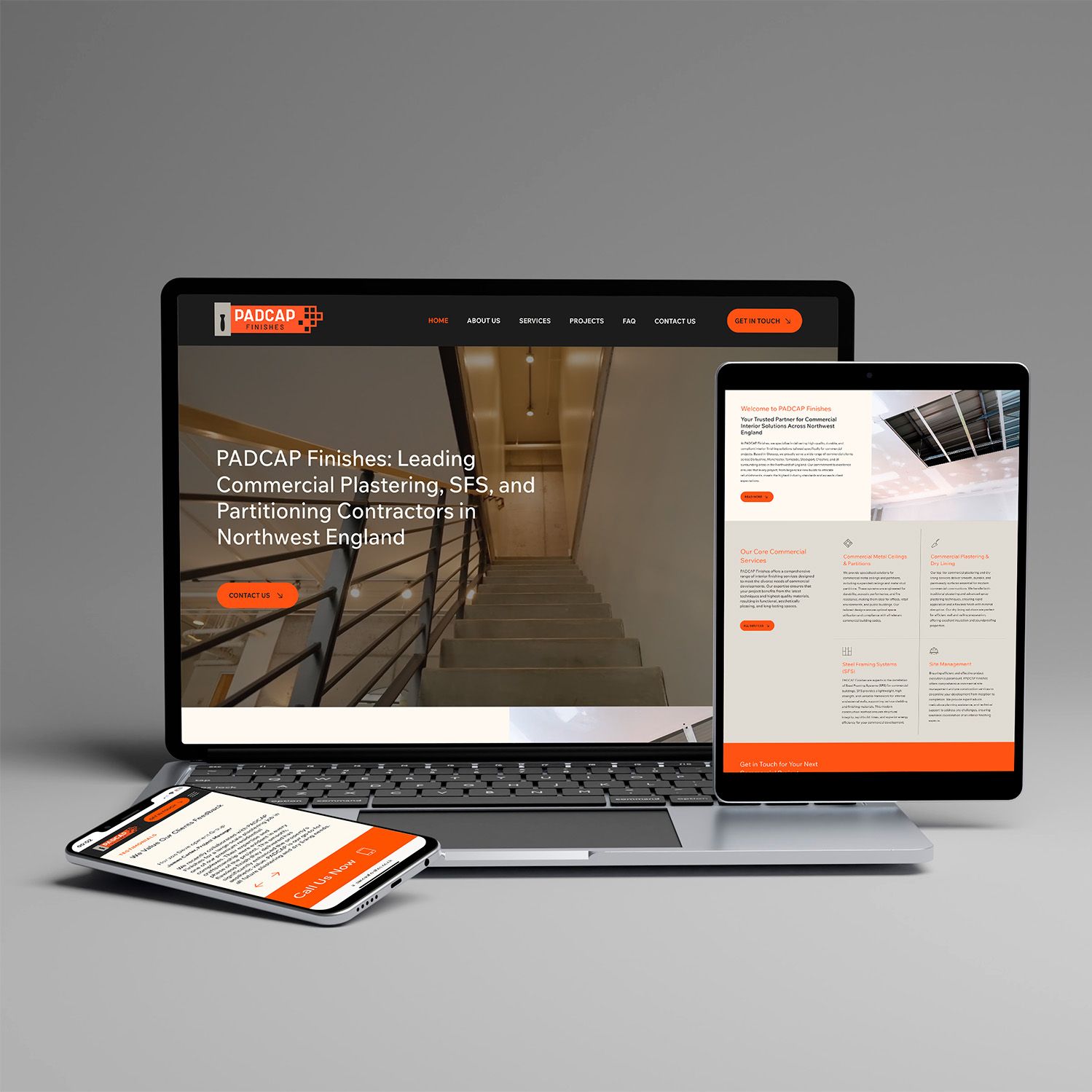 PADCAP Finishes Website design for all devices by Pickle in Glossop