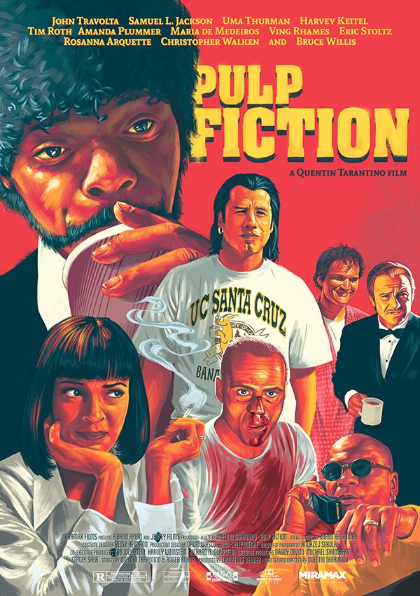 Pulp Fiction Alternative Movie Poster designs by Paul Gates (Pickle)