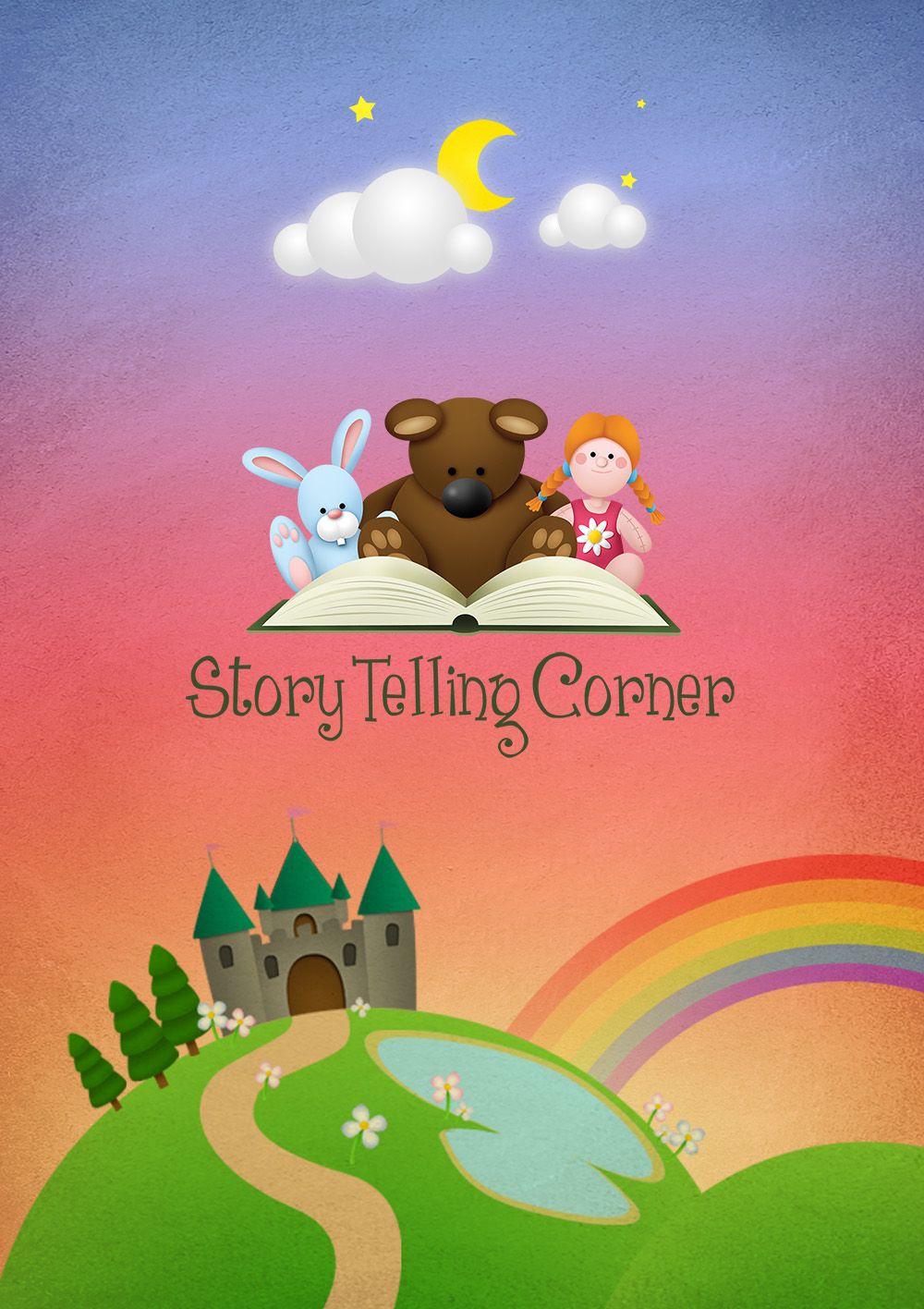 Story Telling Corner branding and illustration by Paul Gates