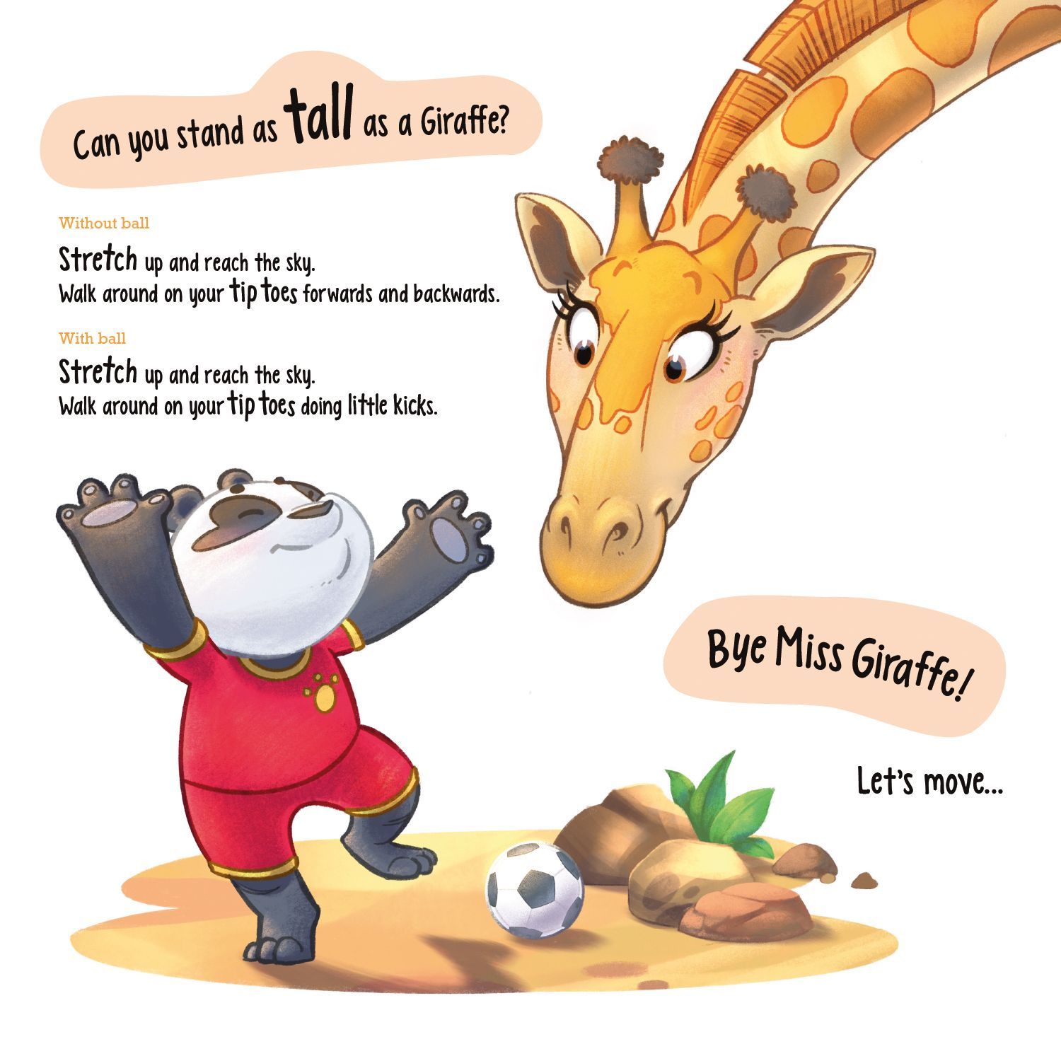 Lets Move Children's book illustrations Giraffe