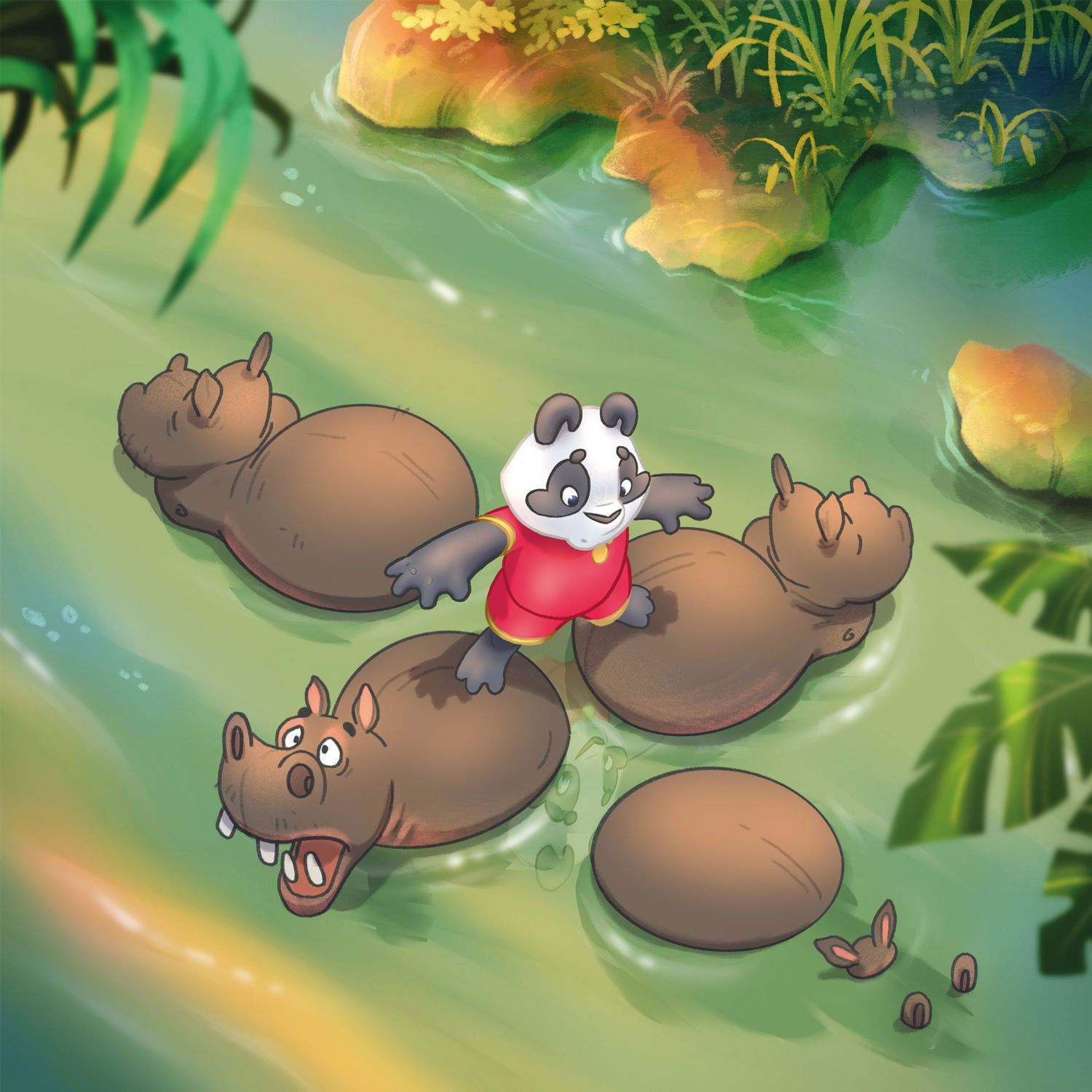 Lets Move Children's book illustrations Hippo