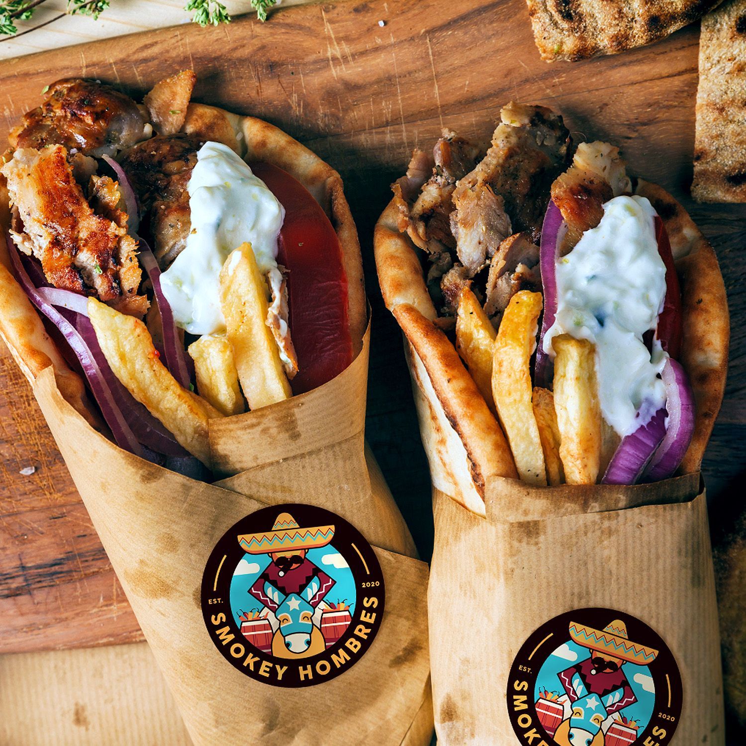 Smokey Hombres Label on food packaging