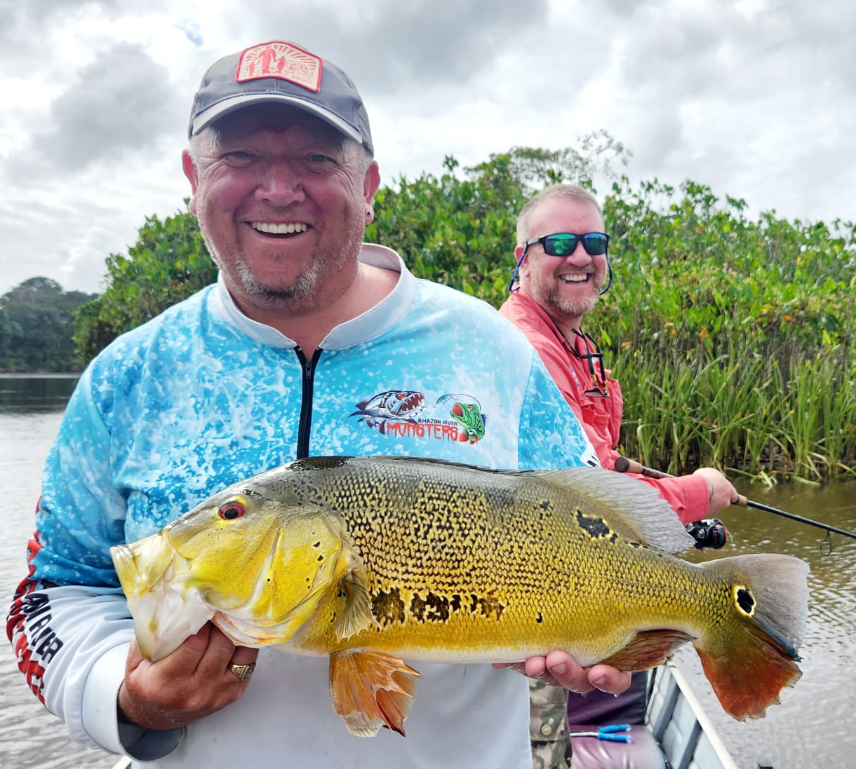 Peacock bass fish species caught on Amazon River expedition