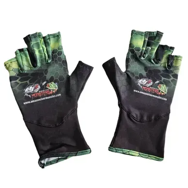 Amazon River Monsters fingerless fishing gloves apparel
