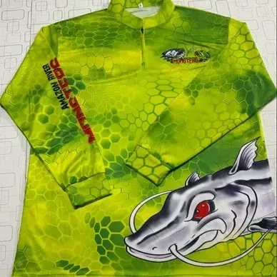 Lime green Amazon River Monsters fishing jersey apparel design
