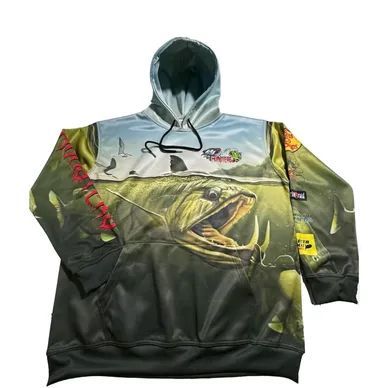 Amazon River Monsters fishing hoodie apparel with fish graphic design
