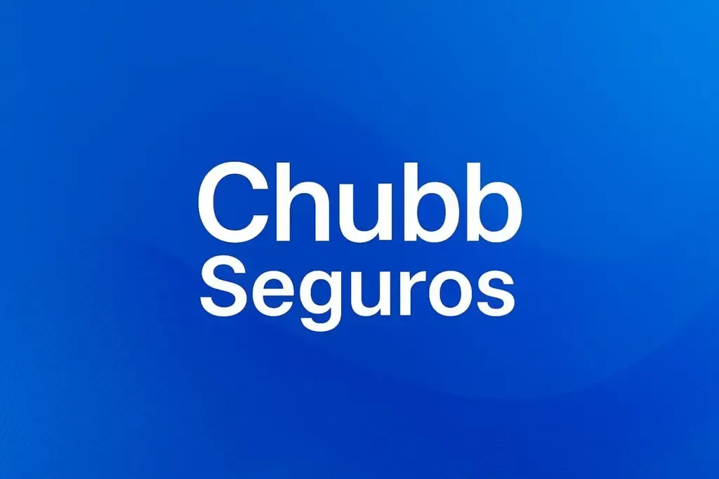 Logotipo de Chubb Seguros en blanco sobre fondo azul degradado.