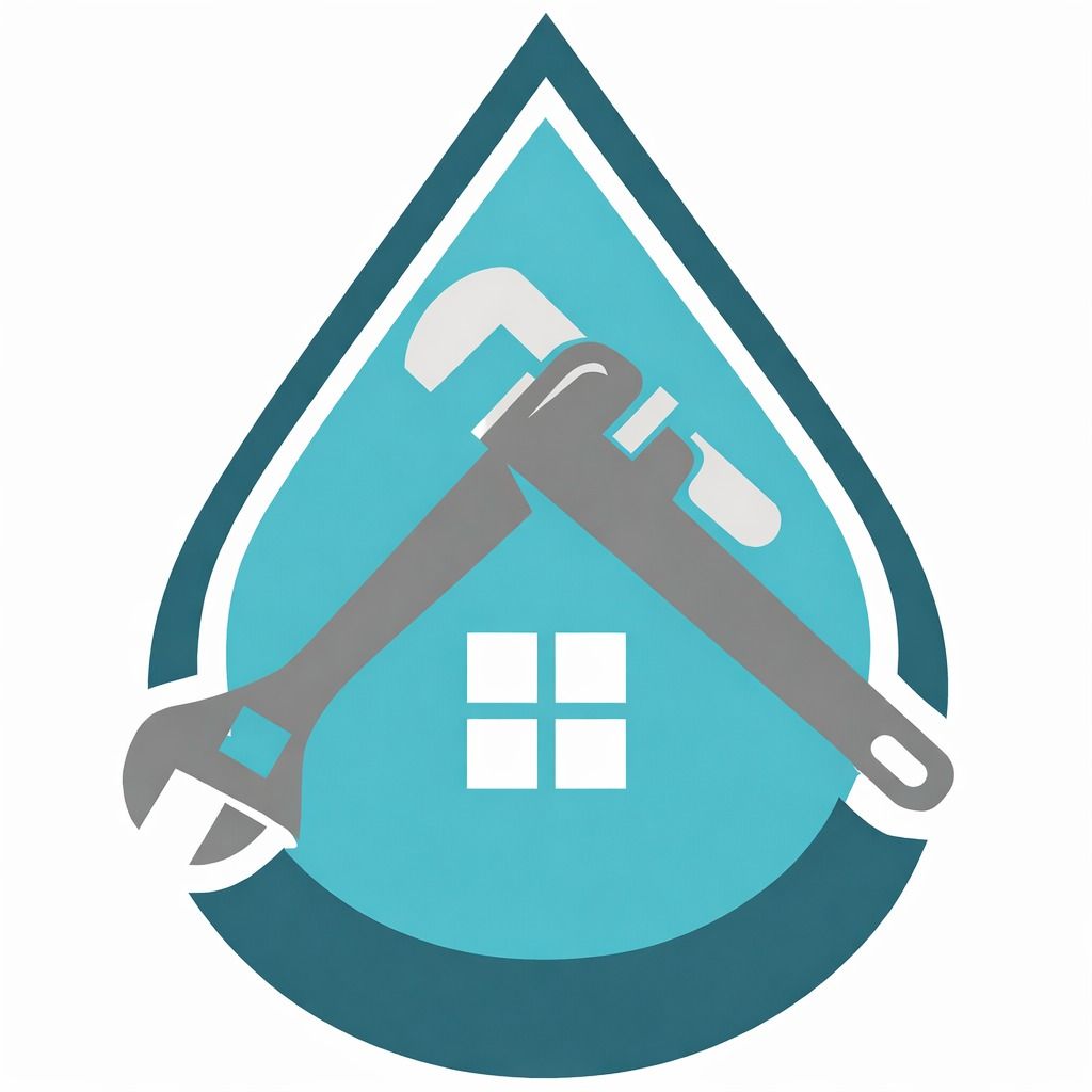 Logotipo de una casa color turquesa con una llave inglesa y un martillo cruzados sobre un icono de ventana blanca