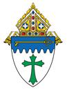 A shield with a green cross and a key on it