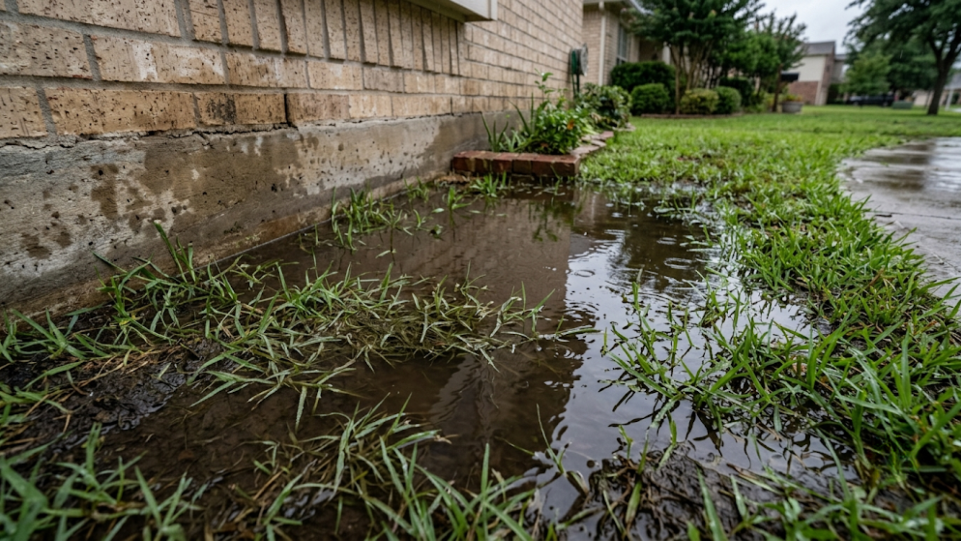 flooding risk from poor yard drainage near foundation