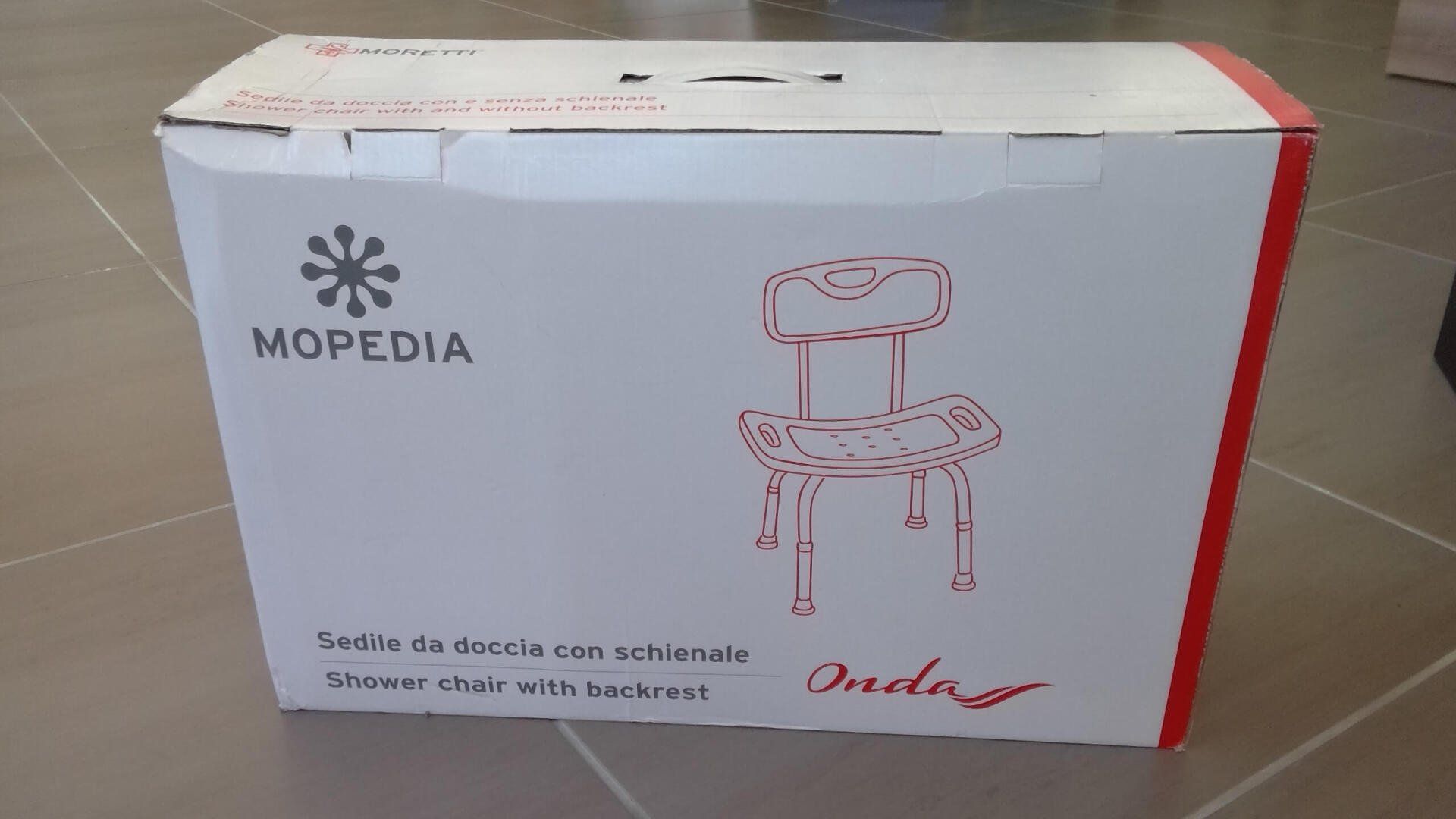 Sedia per doccia con schienale