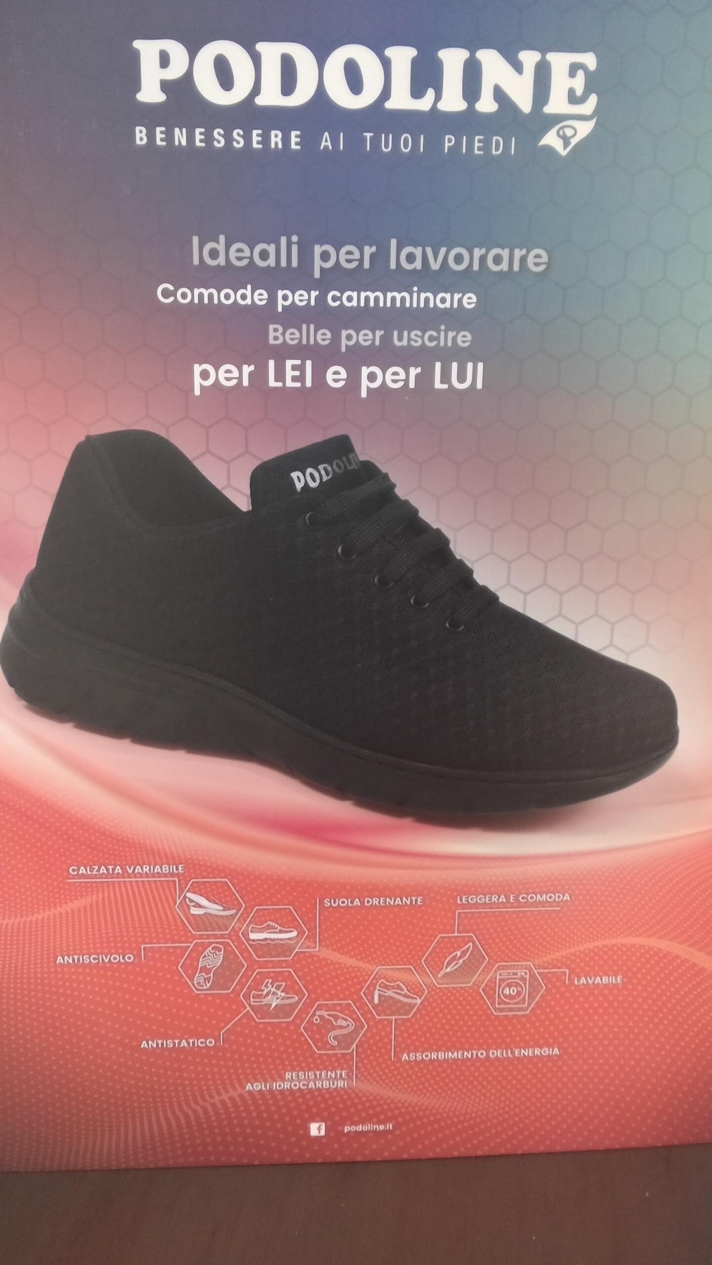 Scarpa nera sportiva terapeutica