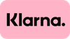 Klarna logo: black text on a light pink rounded rectangle.