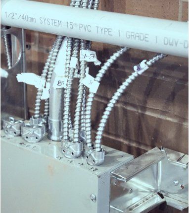 A system 15 pvc type 1 grade i dwy is connected to a box