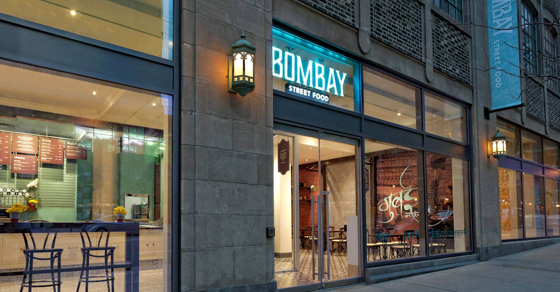 A building with a sign that says bombay on it