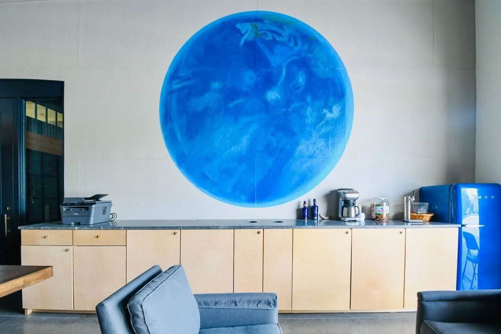 A mural of the world on a wall