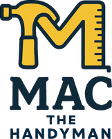 Logo: Yellow hammer and measuring tape forming an 