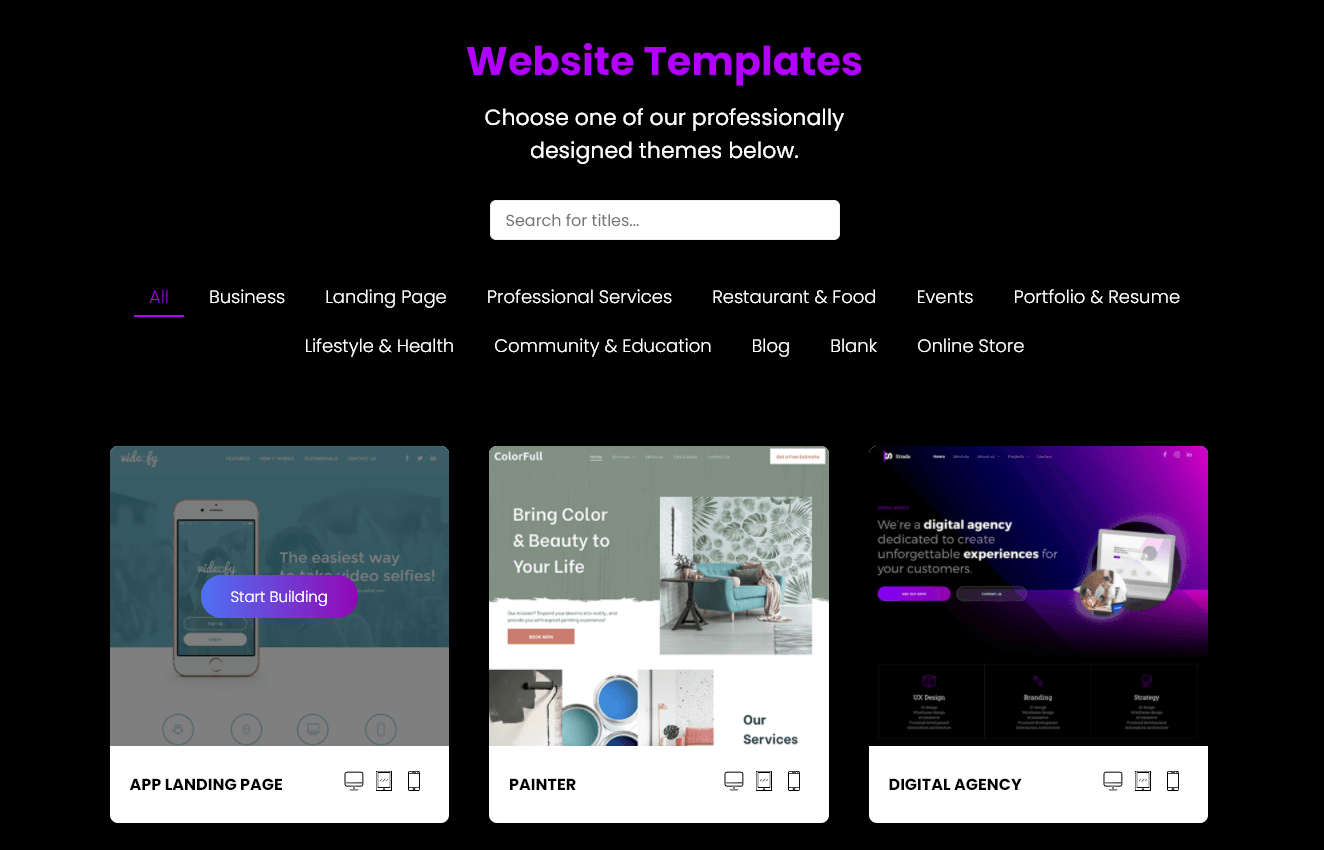 Instant Website — Custom Duda Widget