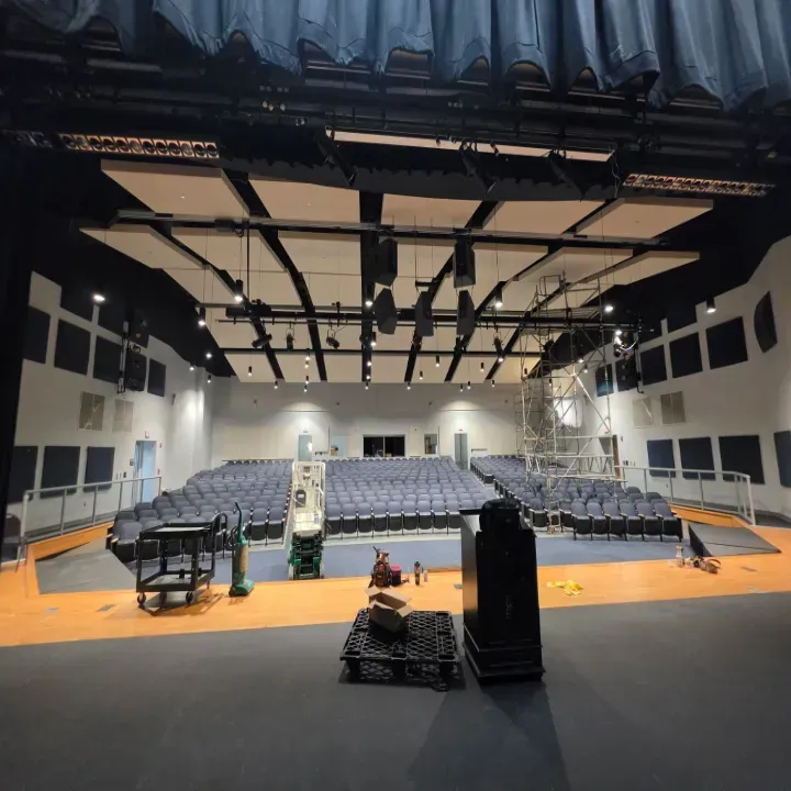 Empty auditorium with lighting changeout