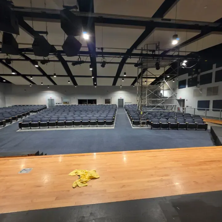 Empty auditorium with new lighting changeout