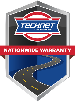 TECHNET Nationwide Warranty logo with blue shield and winding road graphic