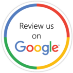 “Review us on Google” badge with the Google logo in a multicolored circle