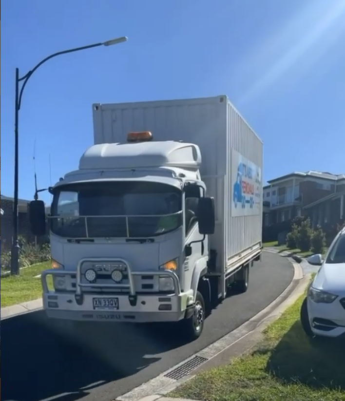 Its About Removals truck arriving to do a removal for a home owner