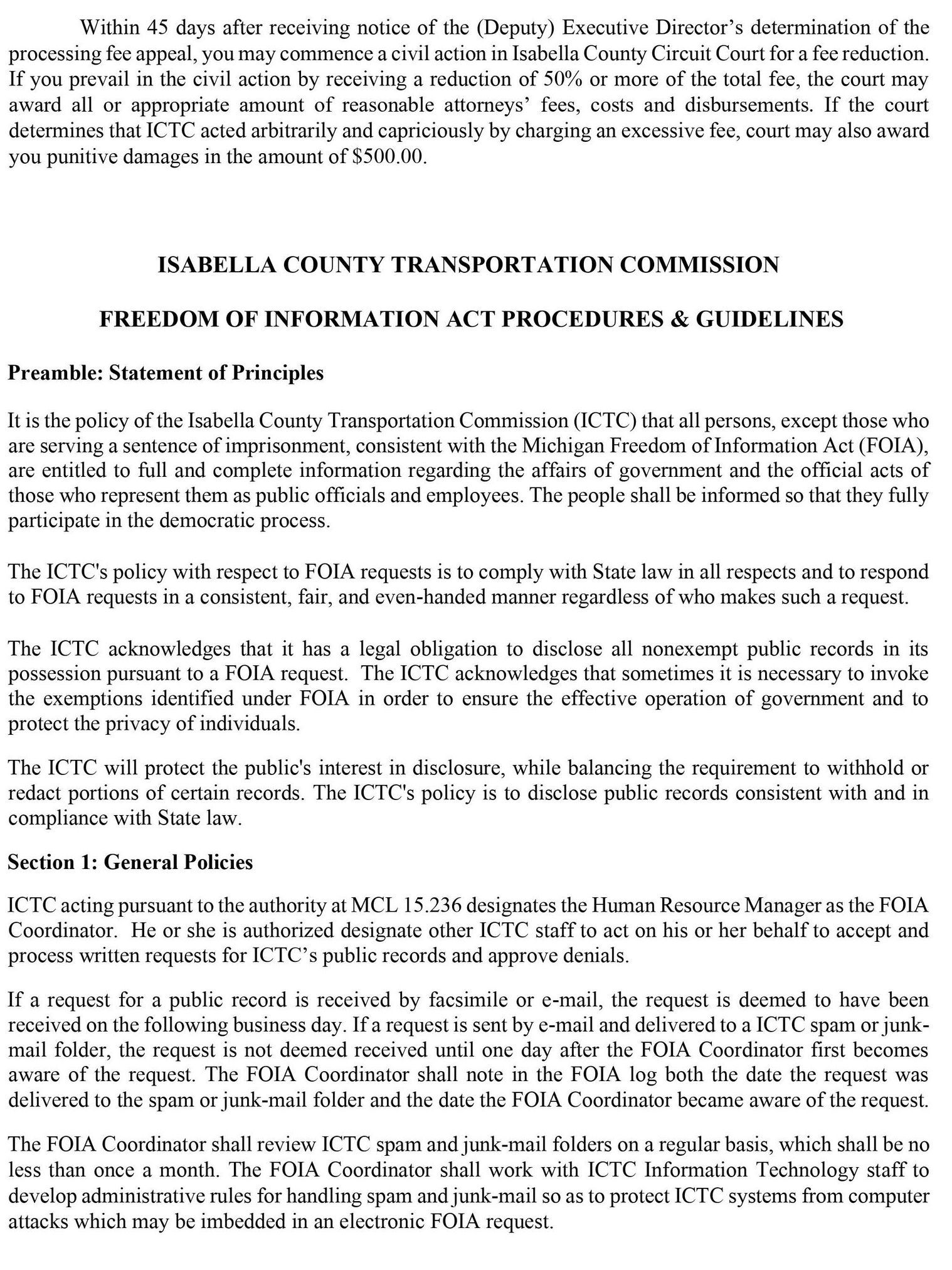 FOIA Policy Instructions