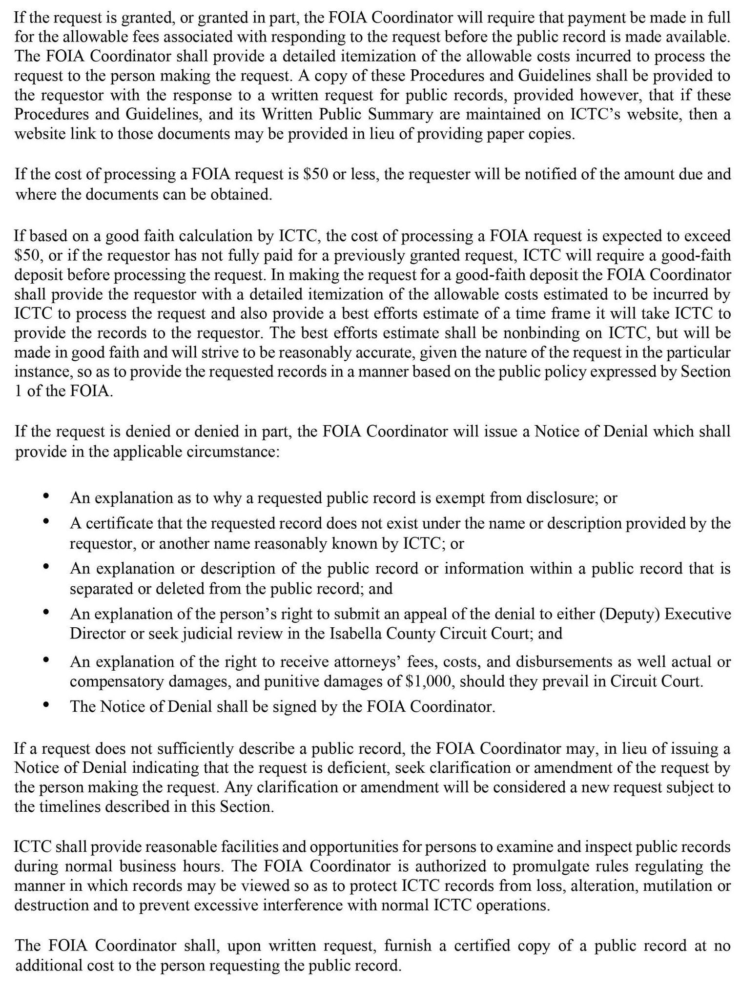 FOIA Policy Instructions