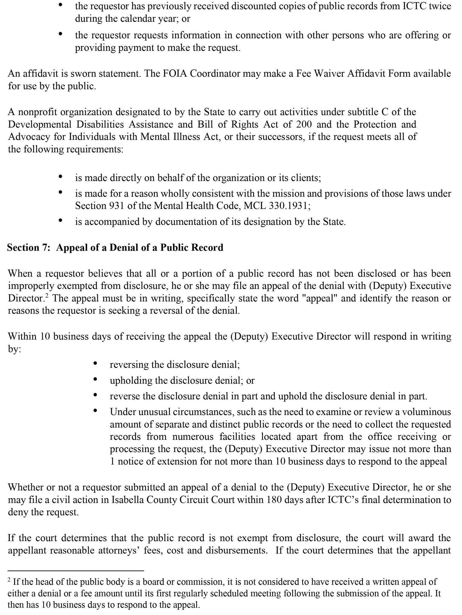 FOIA Policy Instructions