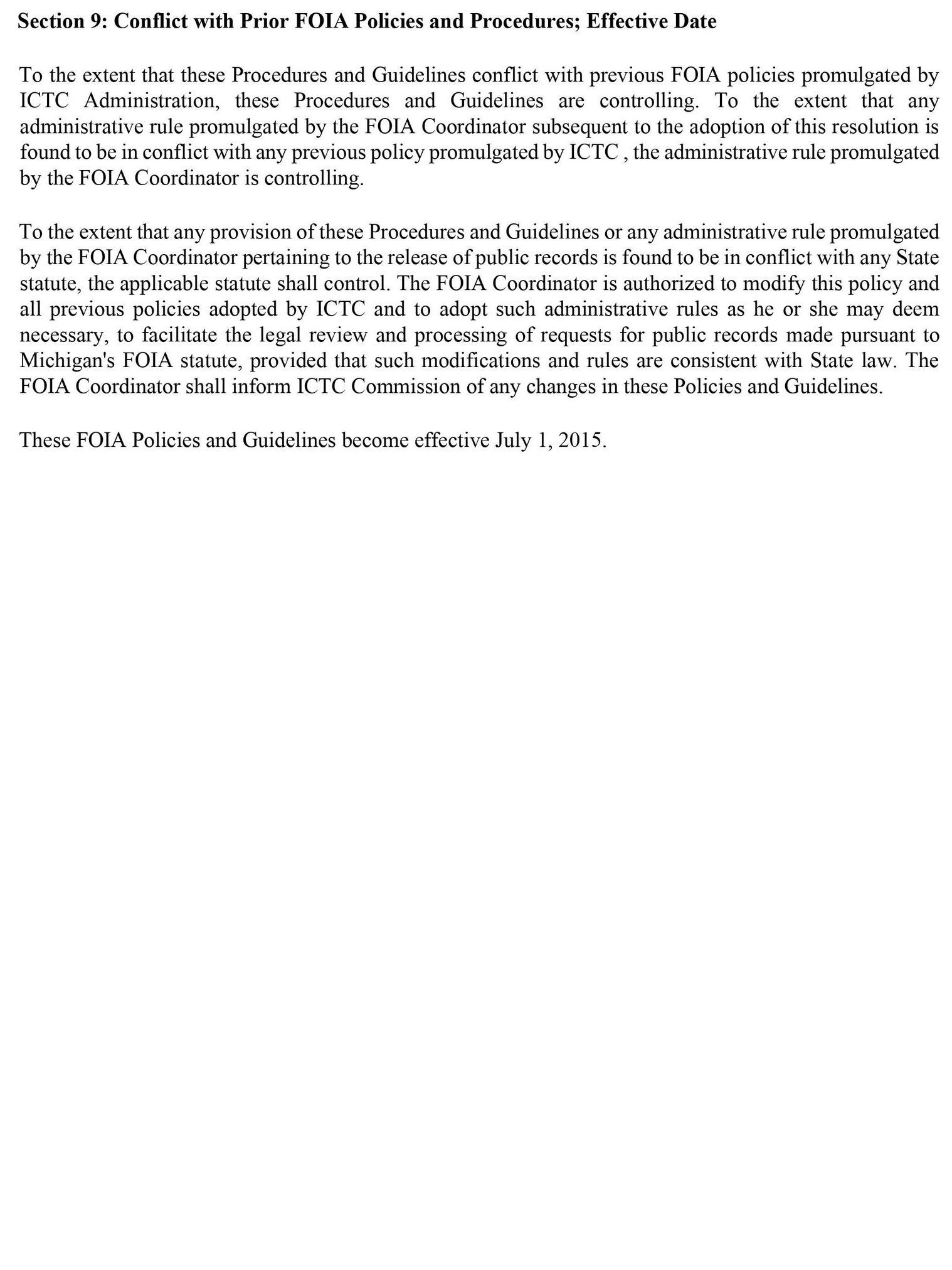 FOIA Policy Instructions