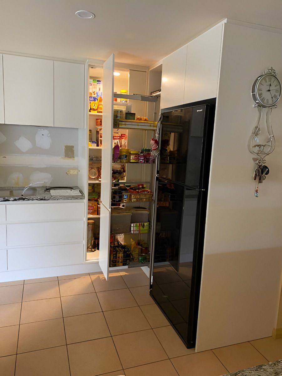 Modern Kitchen With Open Pantry — Piscopo Kitchens Plus In Forster, NSW