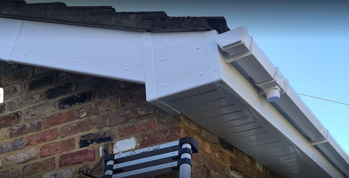 A picture of a tongue and groove boxed soffit and fascia and gutter fitted by Roofers Birmingham