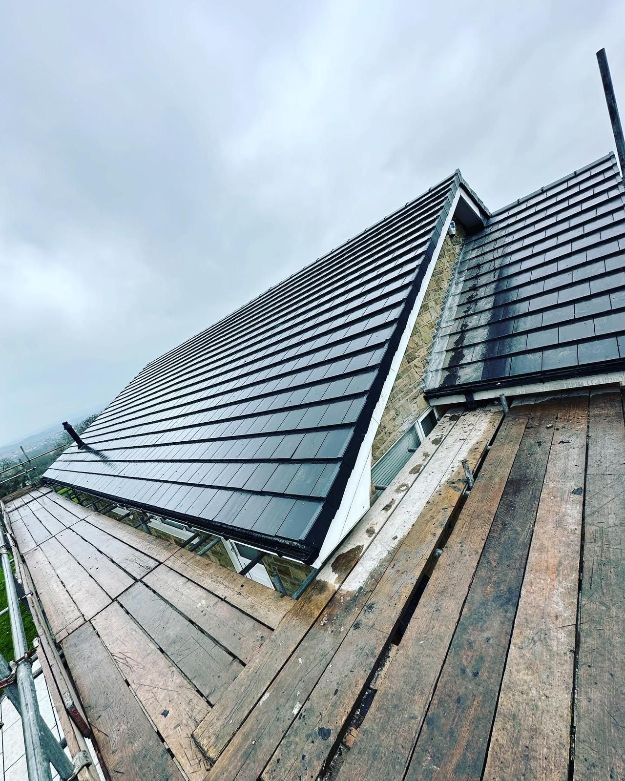 Roofers Birmingham - roof replacement on a gable roof