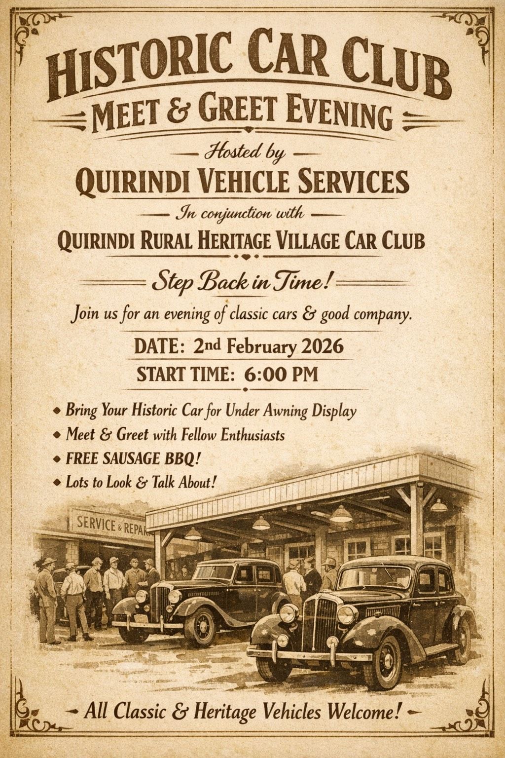 Historic Car Club Meet & Greet Evening