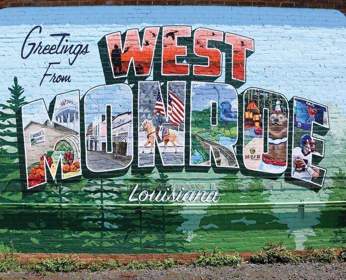 A mural that reads 