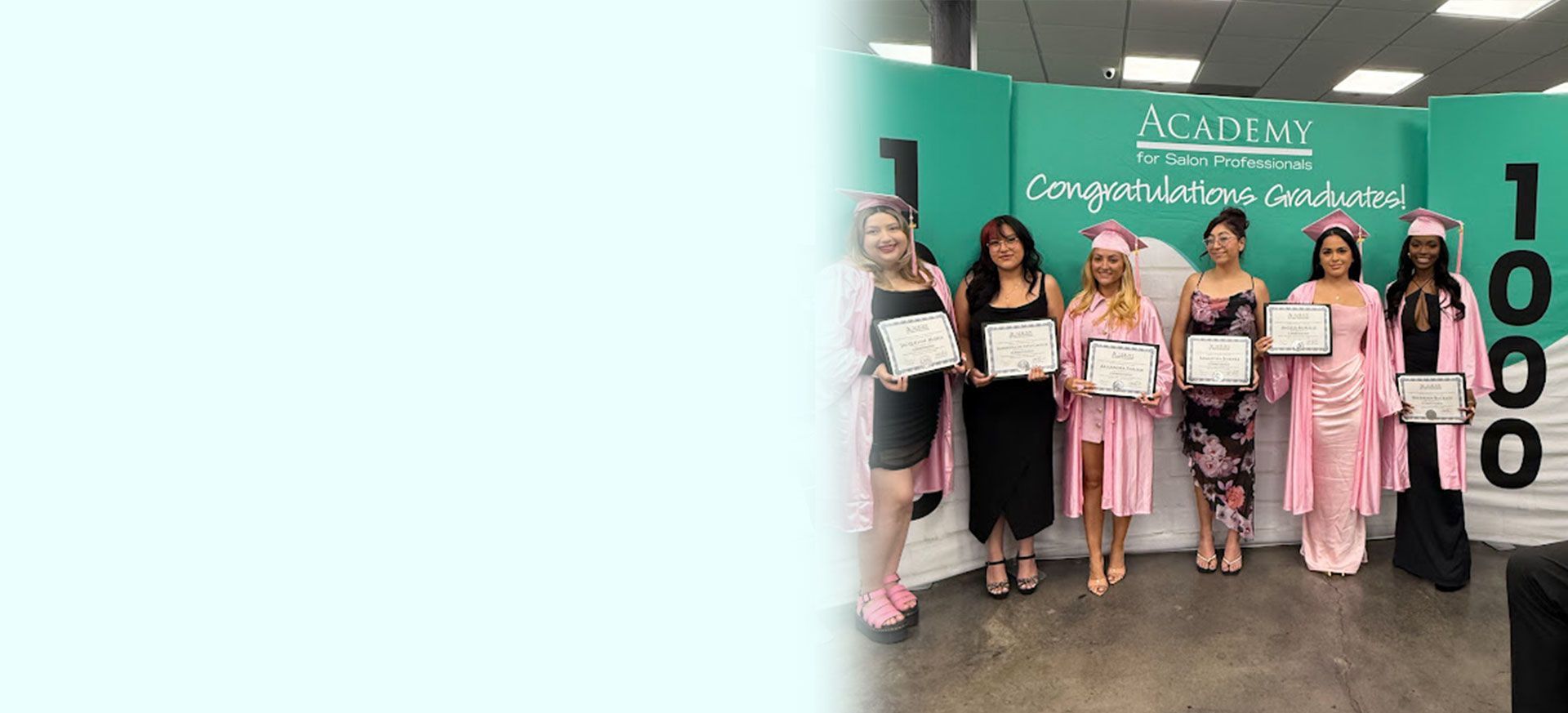 Cosmetology students working in the Academy LA salon
