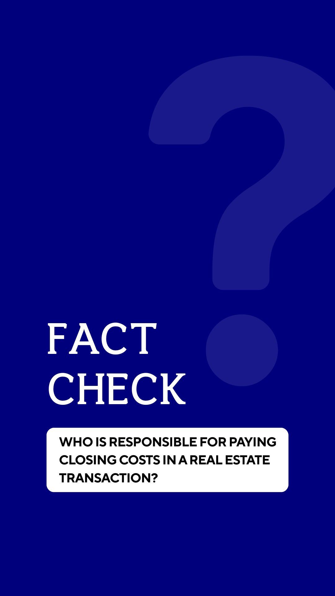 A graphic with a large question mark,  and 