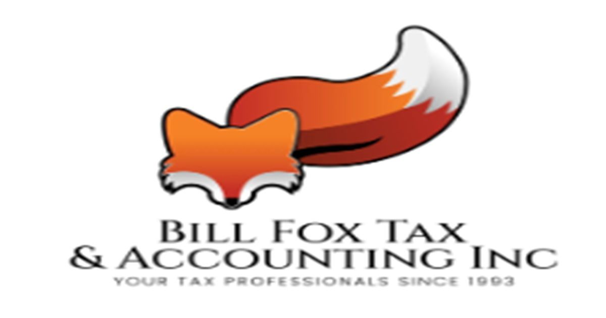 Logo for Bill Fox Tax & Accounting Inc. featuring an orange fox and text: 