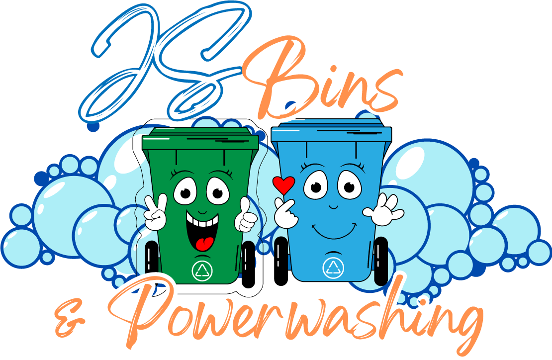 A logo for a company called jc bins and powerwashing