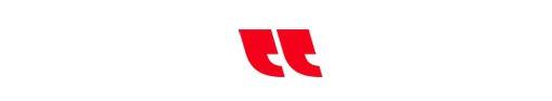 Red quotation mark.