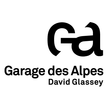 Le logo du garage des alpes david glassey est en noir et blanc.
