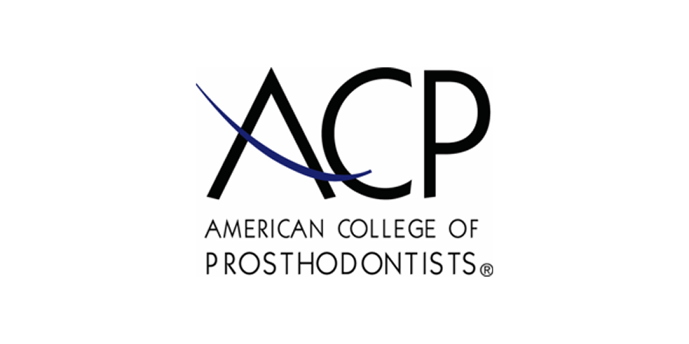 Logo for the American College of Prosthodontists featuring the letters 