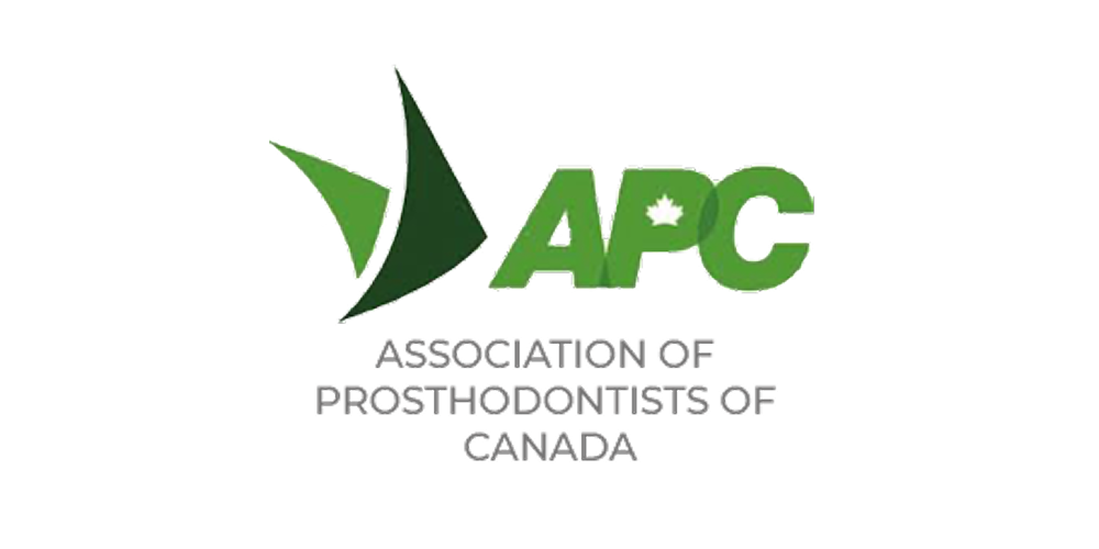 Logo for the Association of Prosthodontists of Canada featuring a green abstract leaf-like icon and the acronym APC.
