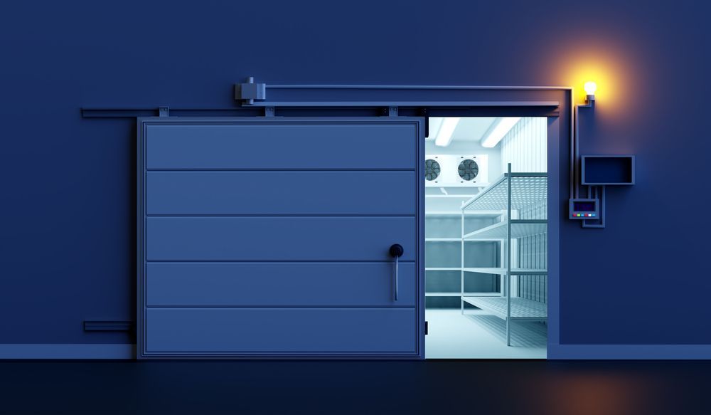 Cold Storage Unit With Open Door — Les Carman Cooling Solutions in Cardwell, QLD