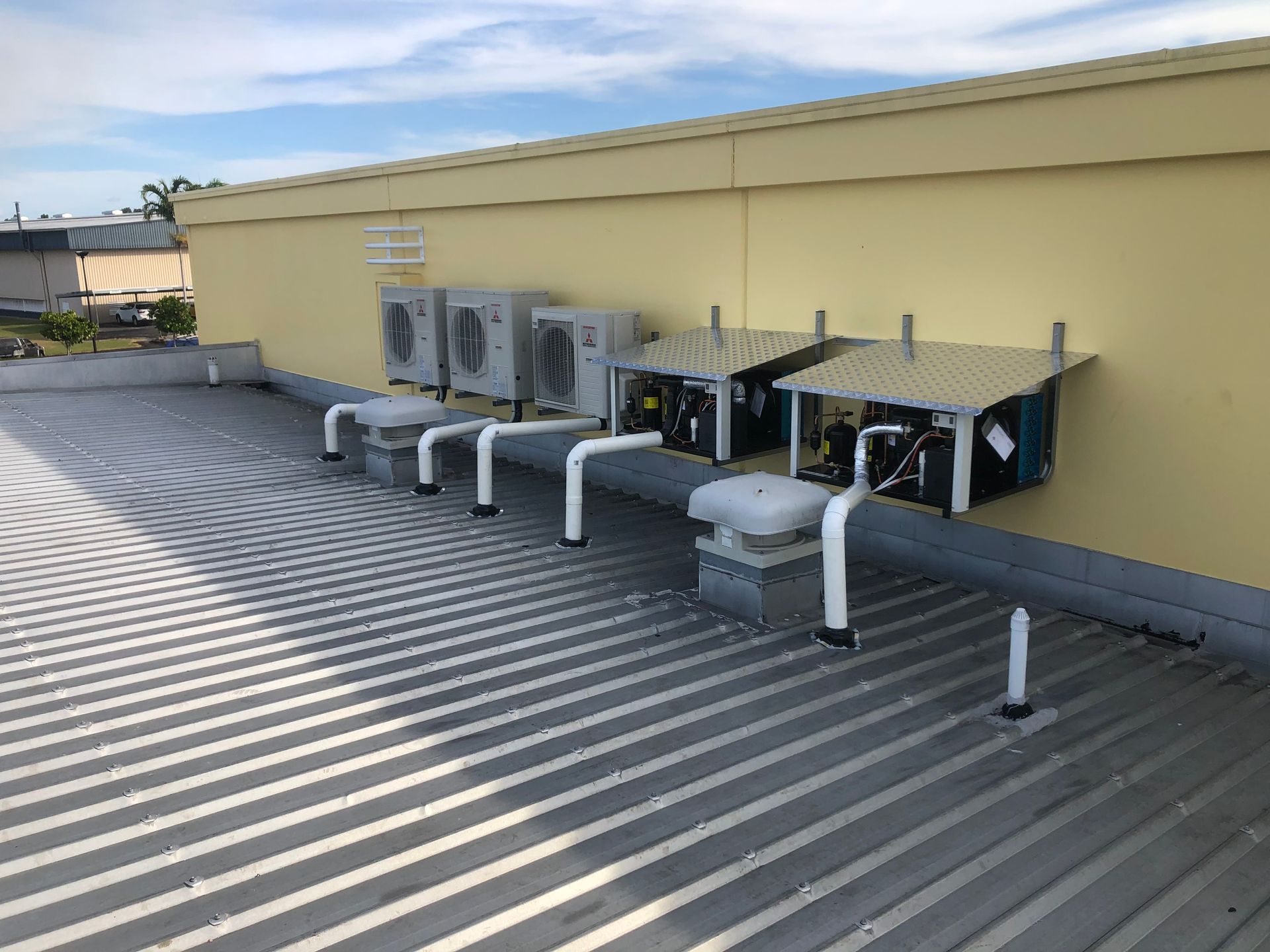 Industrial Equipment With Silver Pipes and Machinery — Les Carman Cooling Solutions in El Arish, QLD