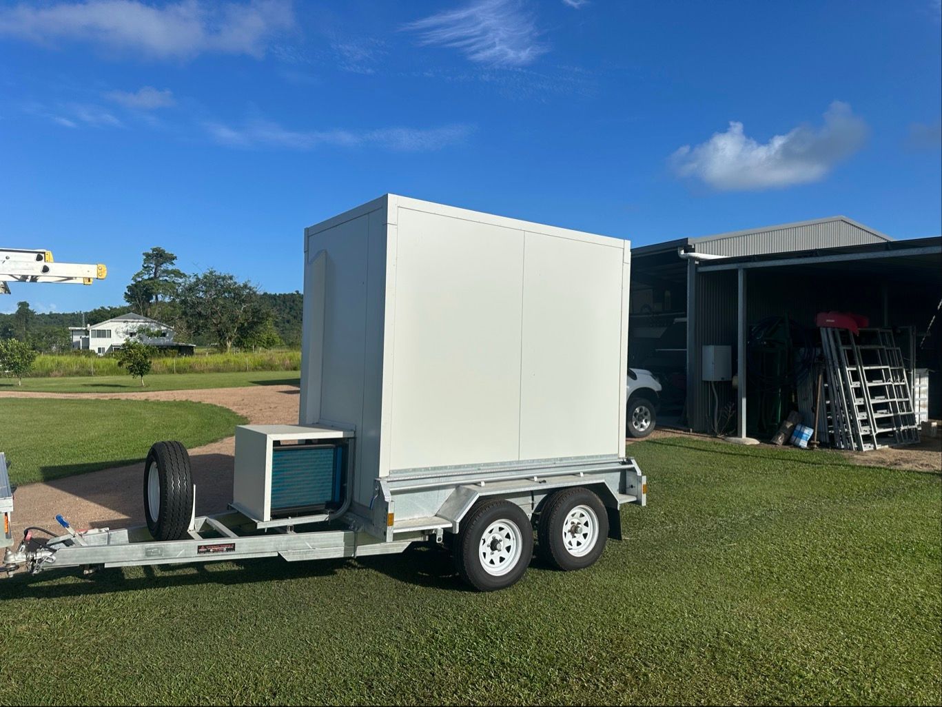 Transportable Cold Room Parked on Grass — Les Carman Cooling Solutions in El Arish, QLD